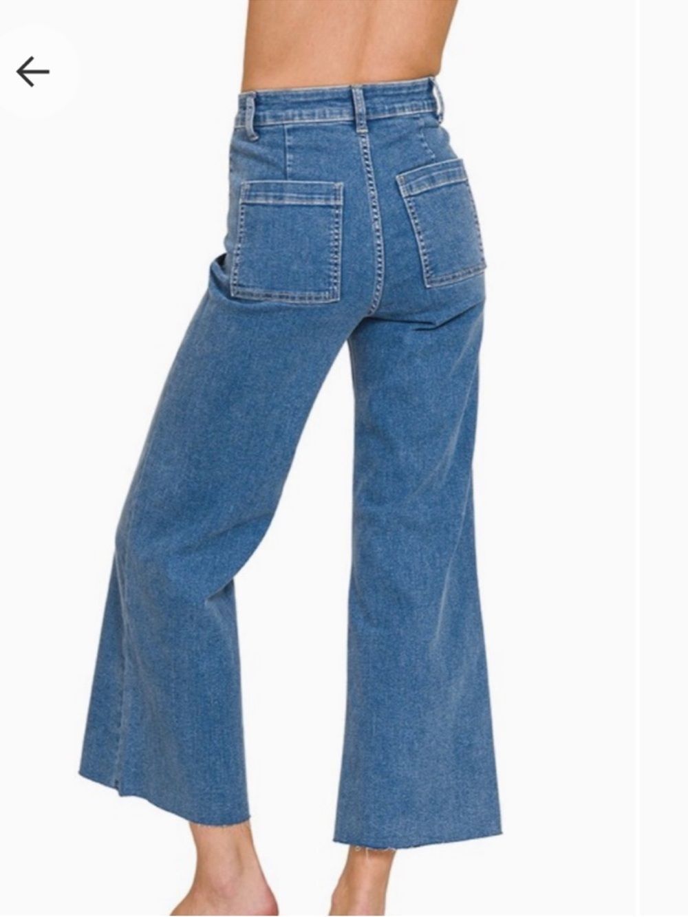 Zenana Outfitters Medium Blue High-Rise Wide Leg Jeans - Picture 2 of 3